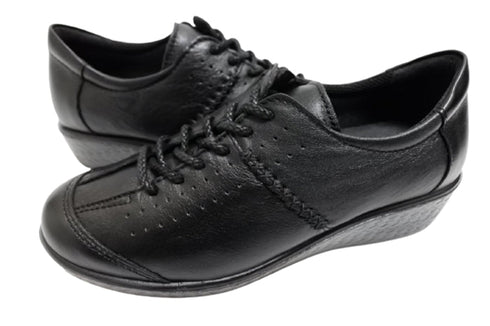 【ムーンスター SP2401 ブラック】本革柔らかガーメントレザー使用靴紐シューズ